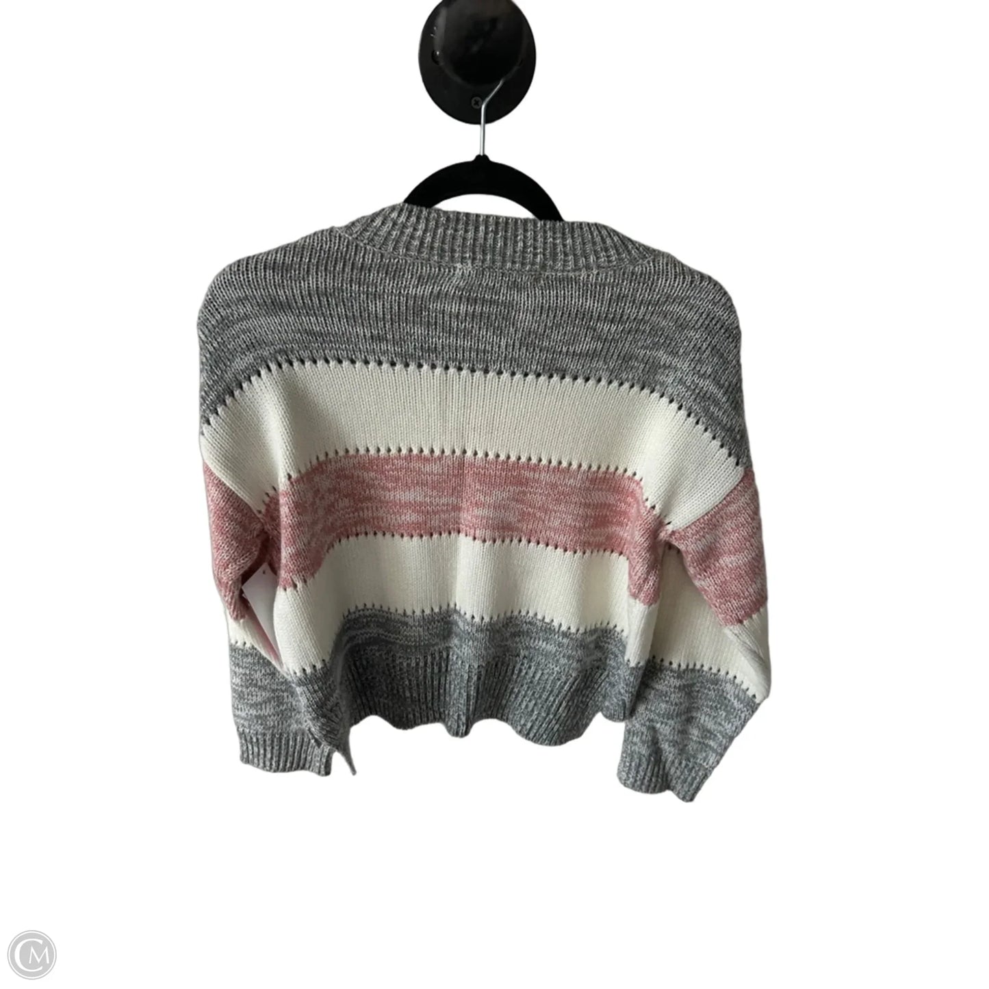 Sweater By Soho Apparel In Grey & Pink, Size: Xs