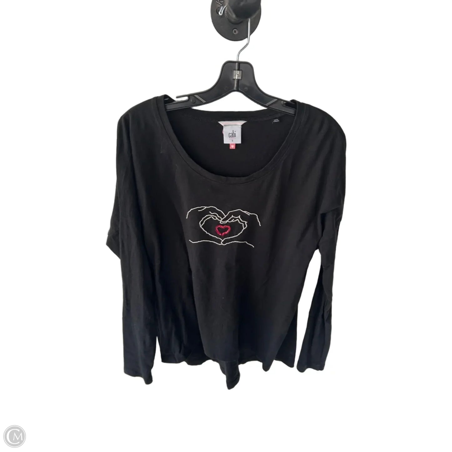 Top Long Sleeve By Cabi In Black & White, Size: S