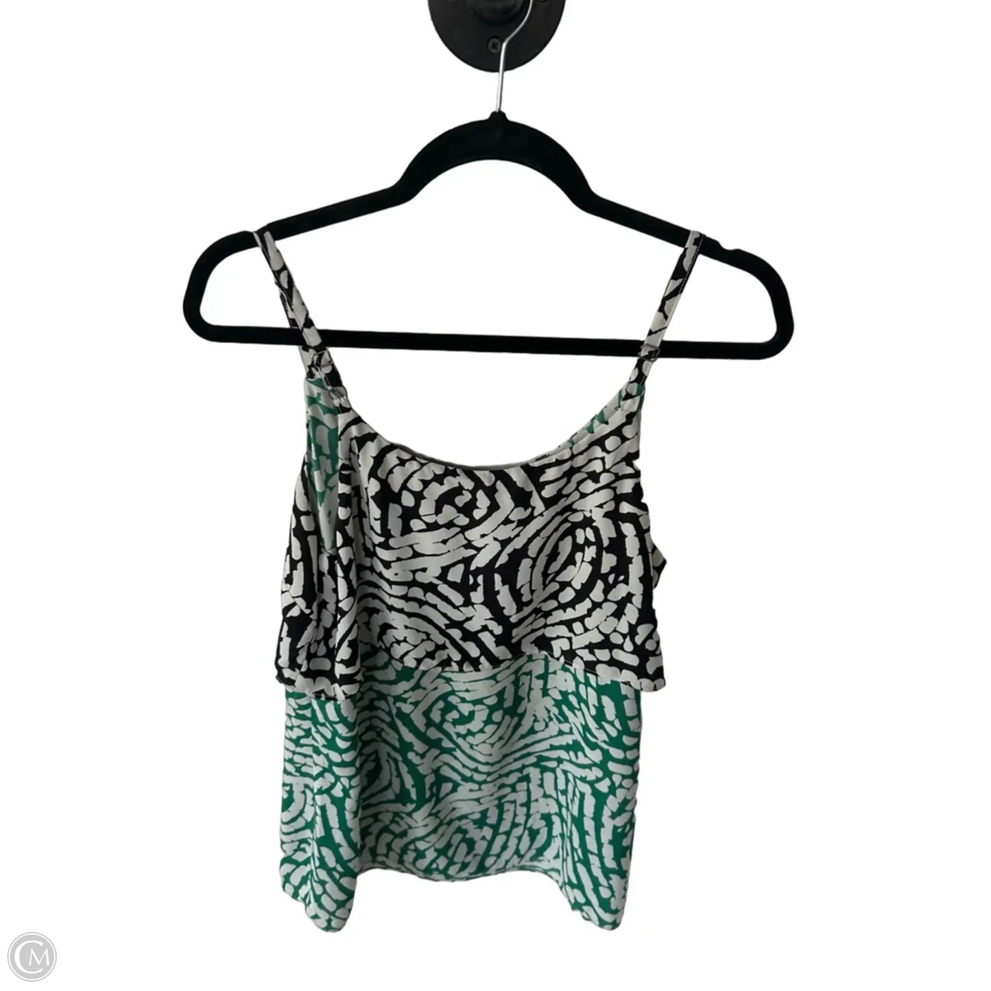 Top Sleeveless By Cabi In Black & Green, Size: S