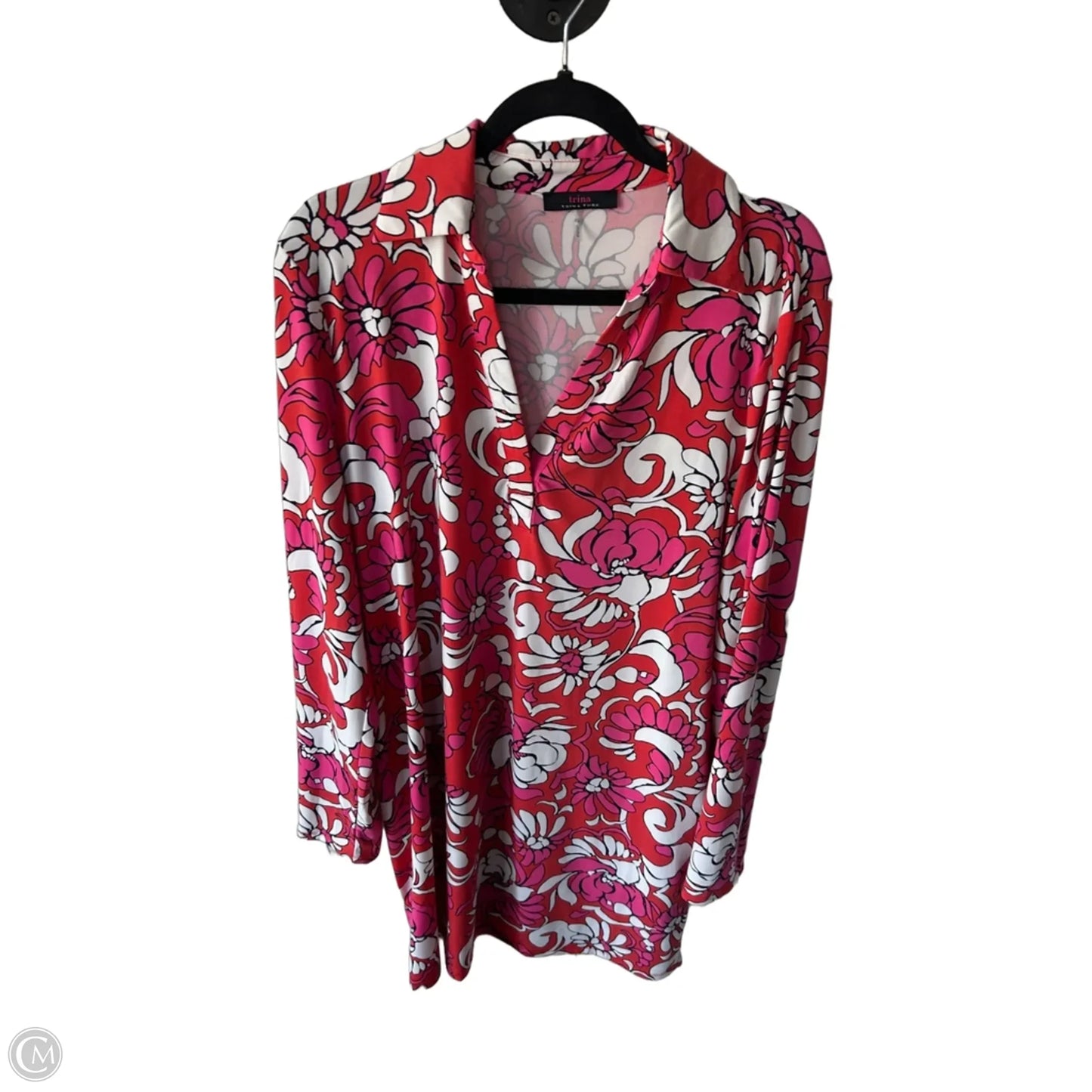 Dress Casual Short By Trina By Trina Turk In Pink & Red, Size: Xl