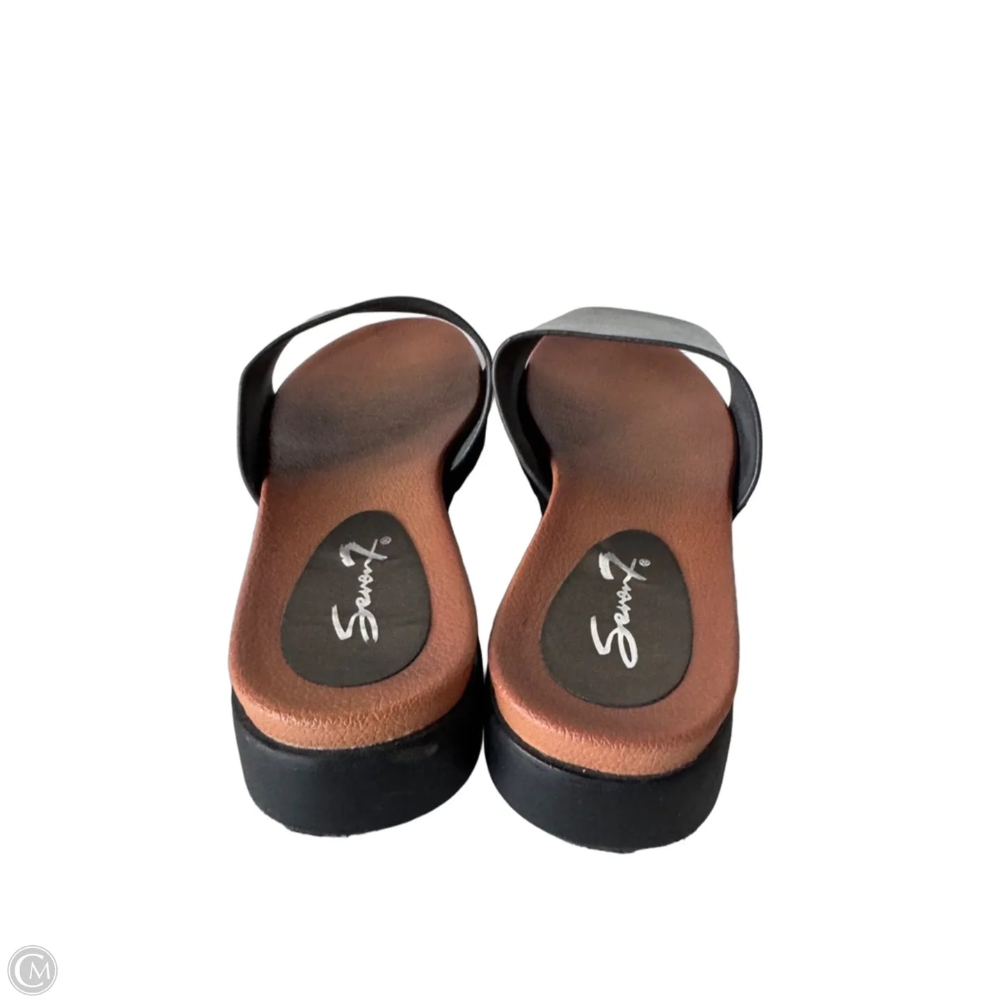 Sandals Flats By Seven 7 In Black & Silver, Size: 9