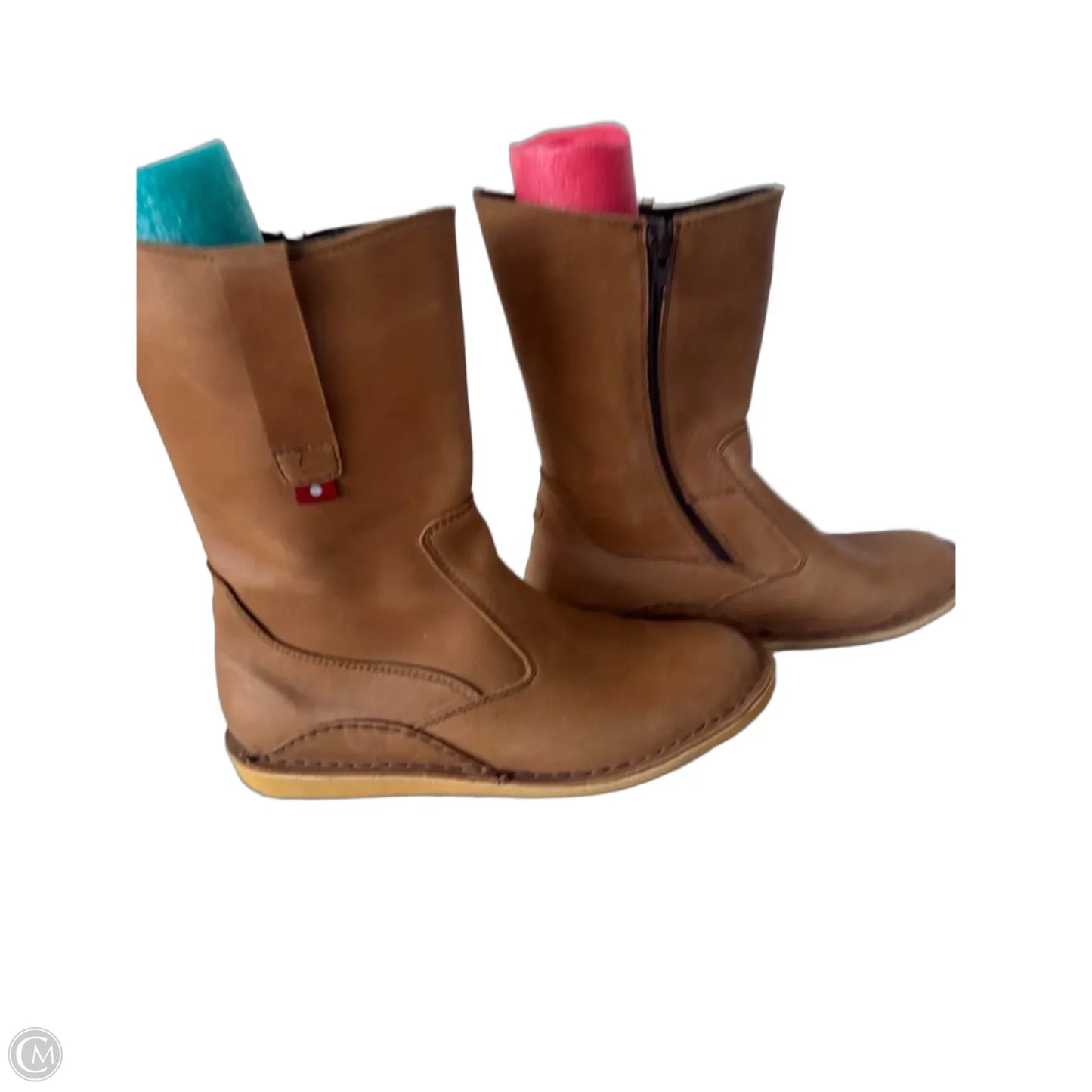 Boots Mid-calf Flats By Clothes Mentor In Brown, Size: 8.5