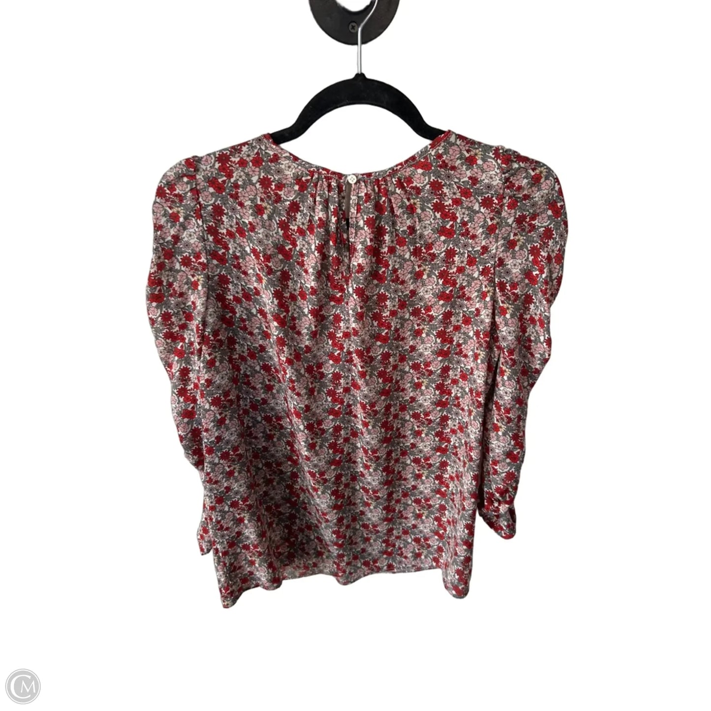 Top 3/4 Sleeve By Max Studio In Grey & Red, Size: Xs