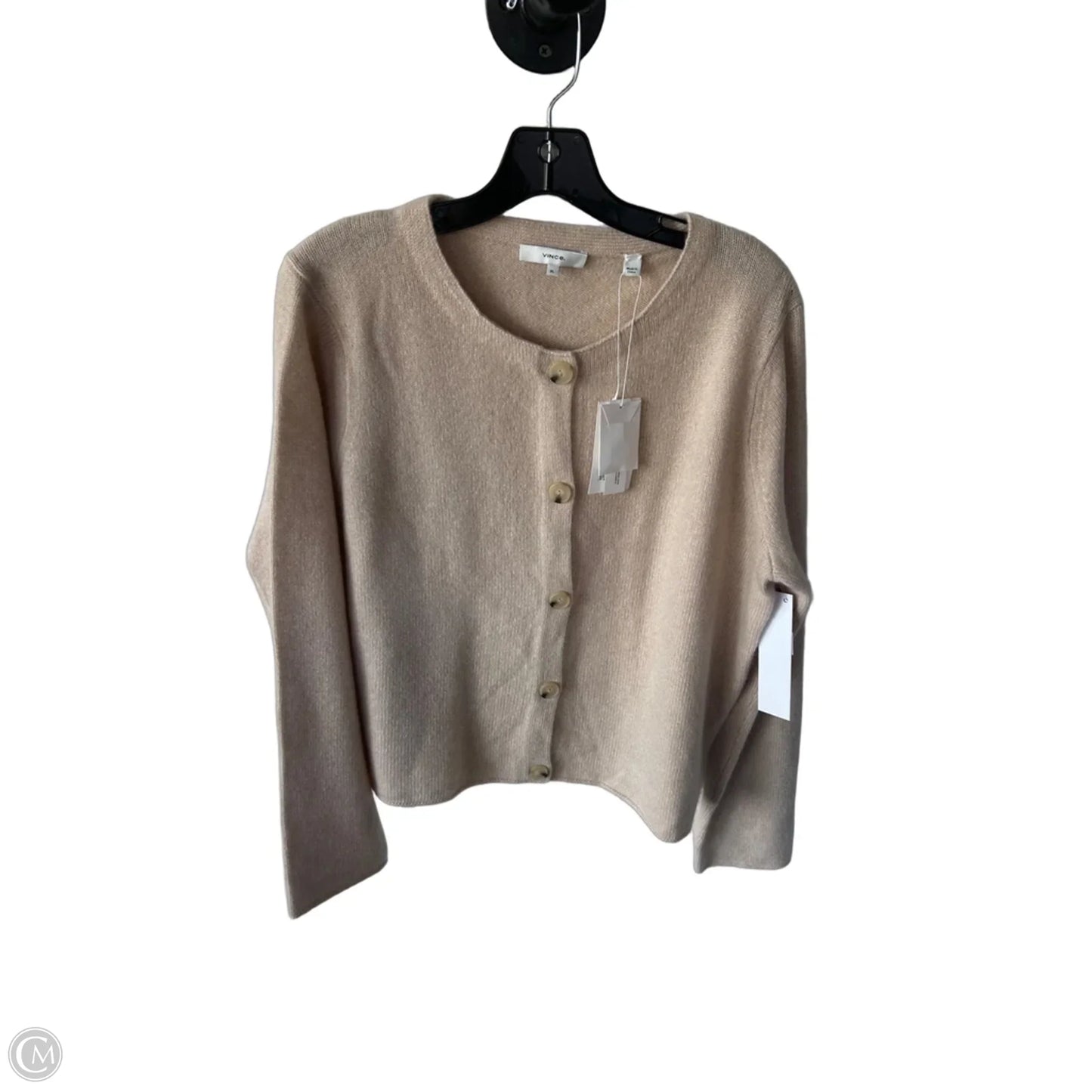 Sweater Cardigan Cashmere By Vince In Tan, Size: Xl