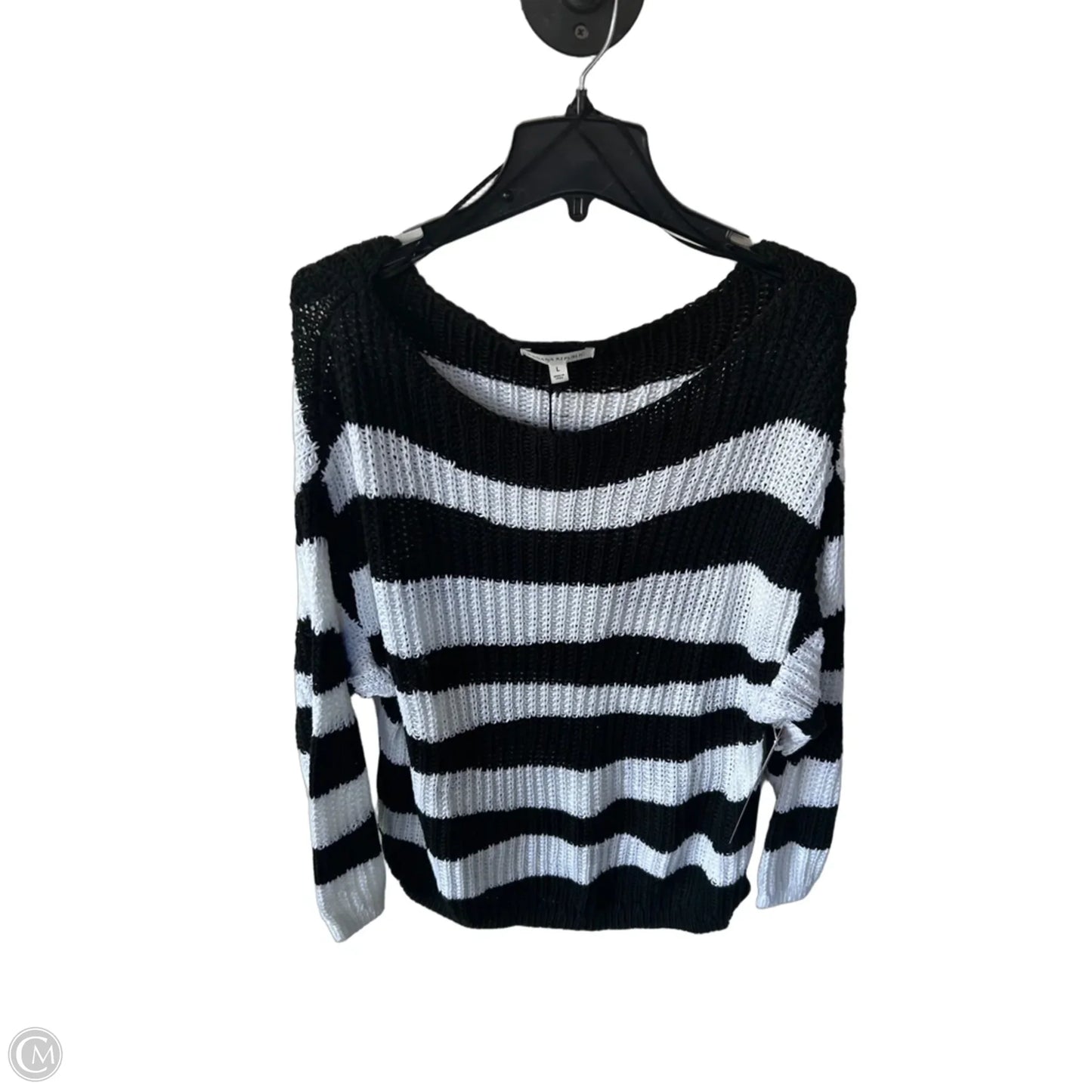 Sweater By Banana Republic In Black & White, Size: L