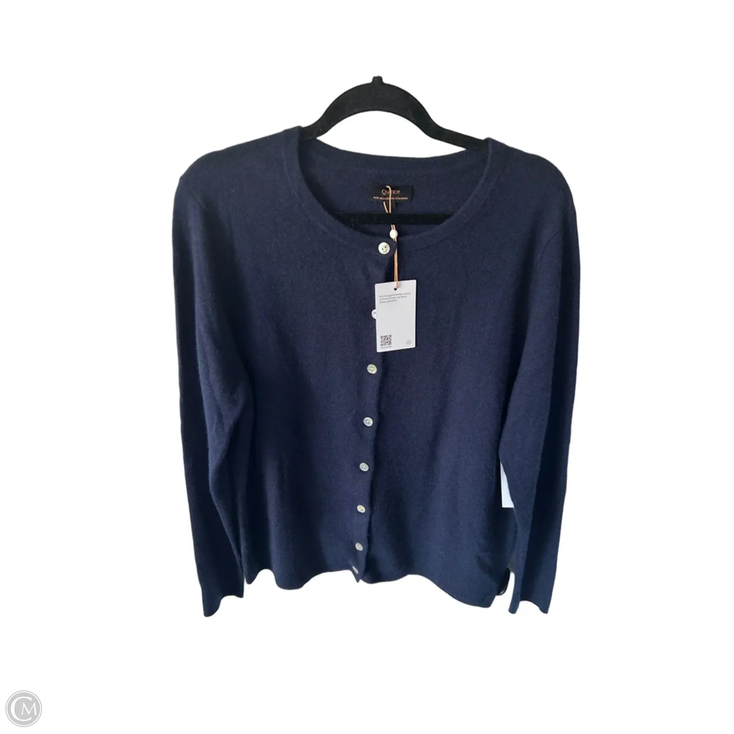 Sweater Cardigan Cashmere By Quince In Blue, Size: L