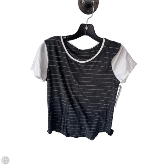 Athletic Top Short Sleeve By Lululemon In Grey & White, Size: S