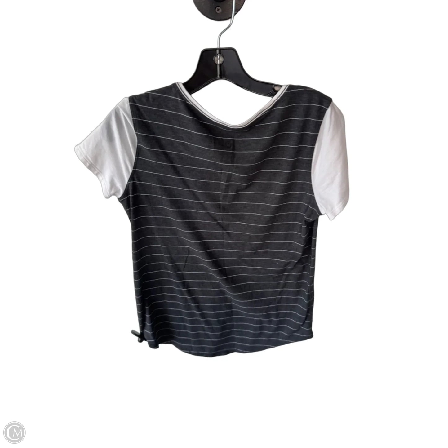 Athletic Top Short Sleeve By Lululemon In Grey & White, Size: S