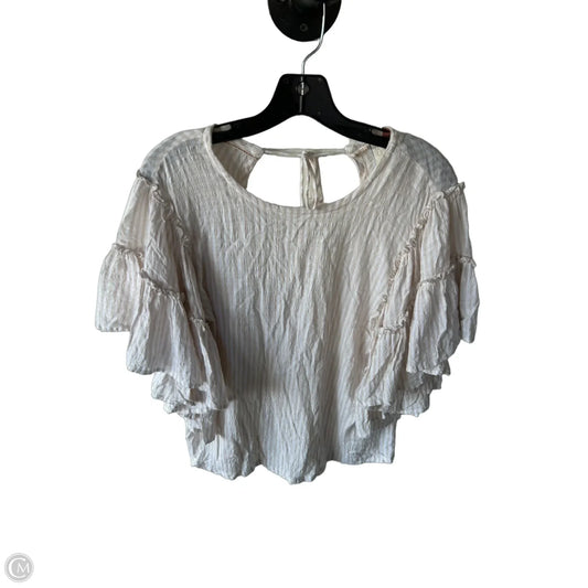 Top Short Sleeve By Pilcro In Tan & White, Size: S