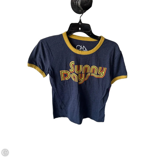Top Short Sleeve Basic By Chaser In Grey & Yellow, Size: Xs