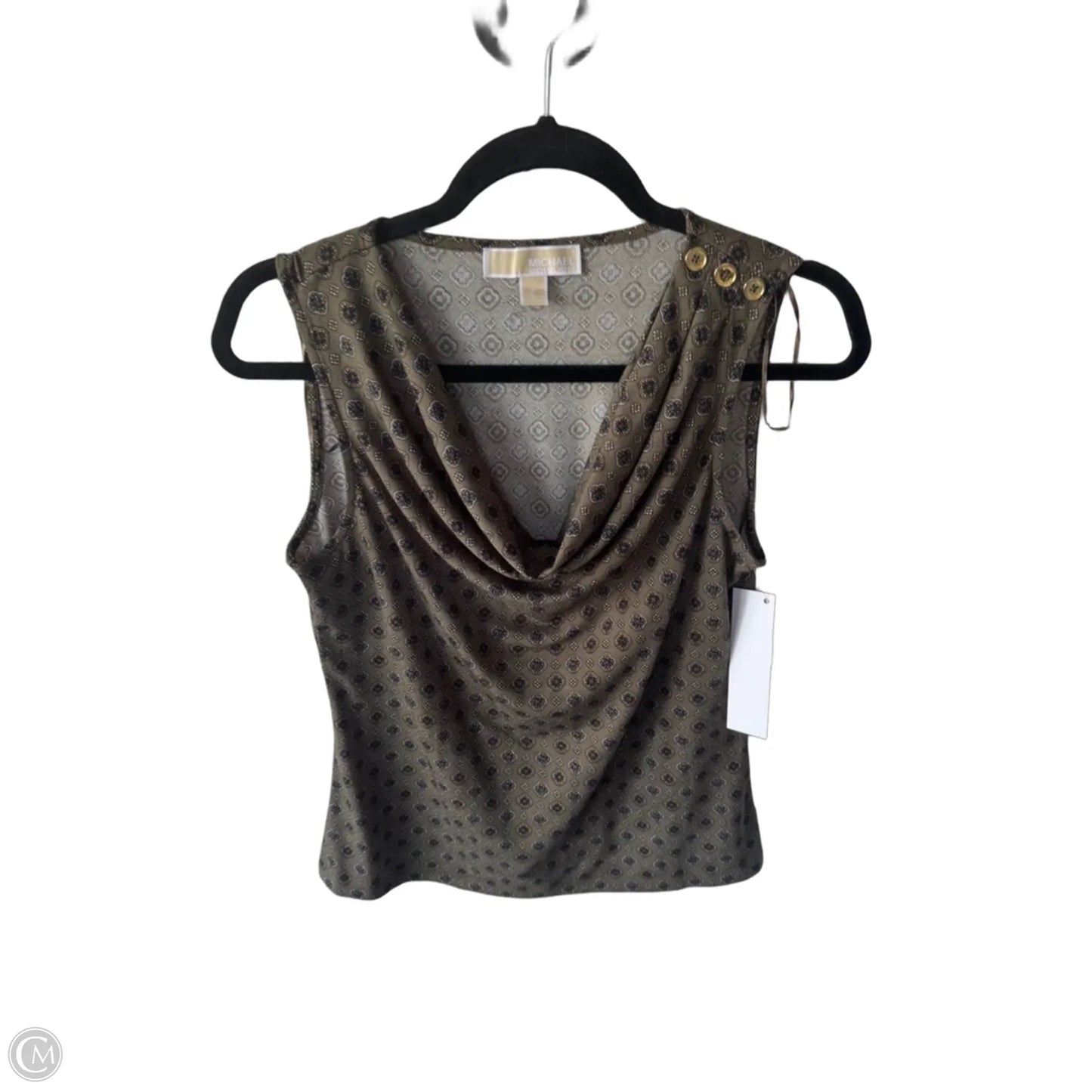Top Sleeveless By Michael By Michael Kors In Green & Tan, Size: S