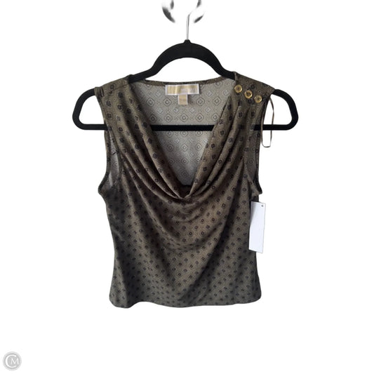 Top Sleeveless By Michael By Michael Kors In Green & Tan, Size: S