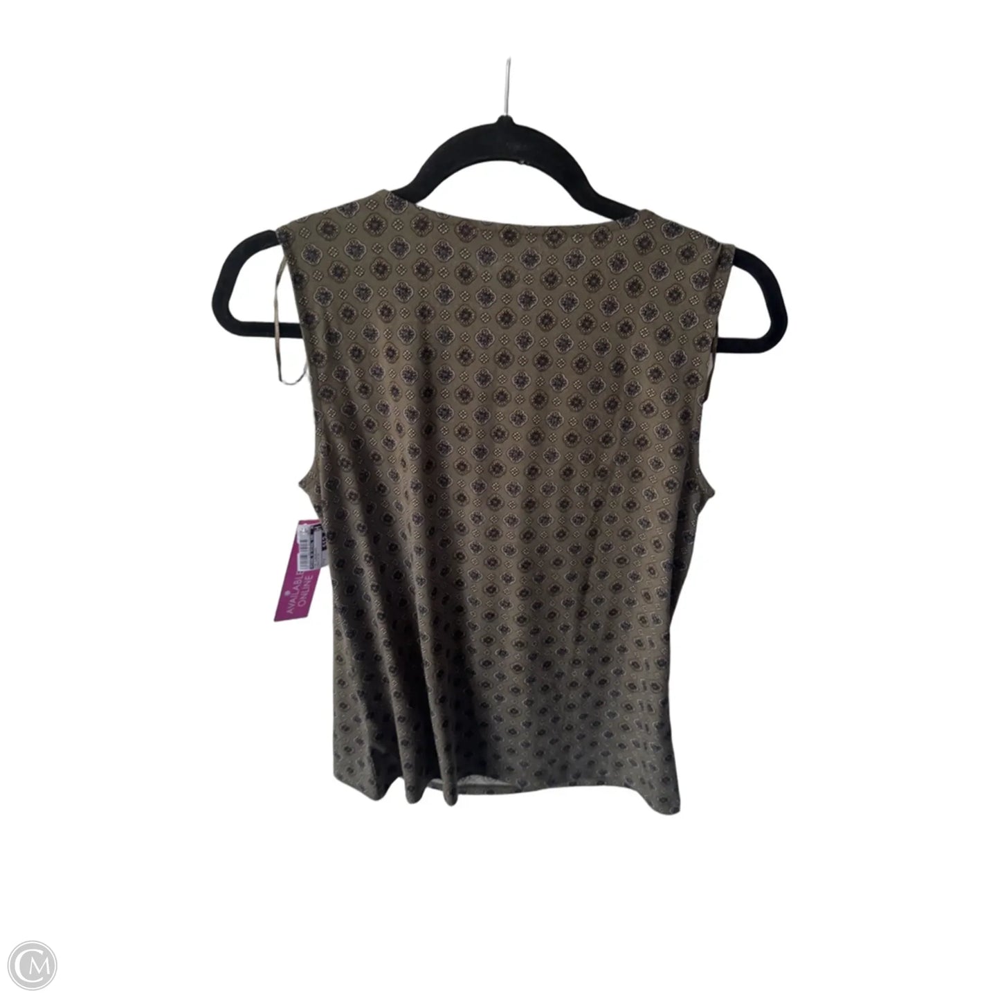 Top Sleeveless By Michael By Michael Kors In Green & Tan, Size: S