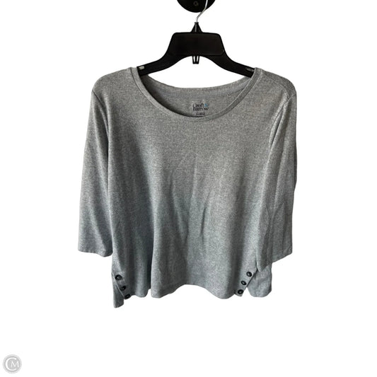 Top 3/4 Sleeve Basic By Croft And Barrow In Grey, Size: Xl