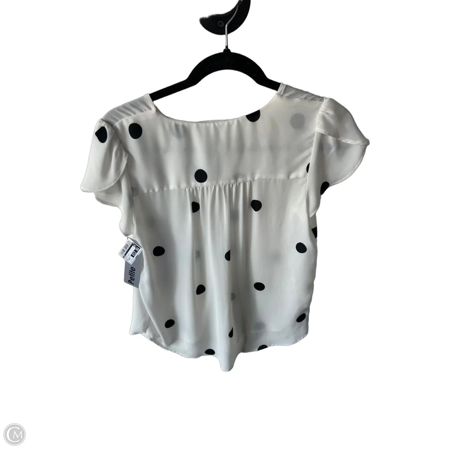 Top Short Sleeve By Loft In Black & White, Size: Xsp