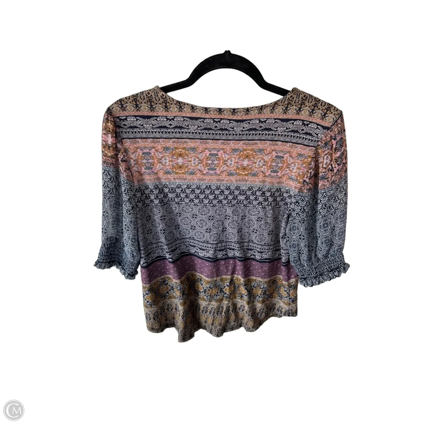 Top Short Sleeve By Lucky Brand In Blue & Pink, Size: S