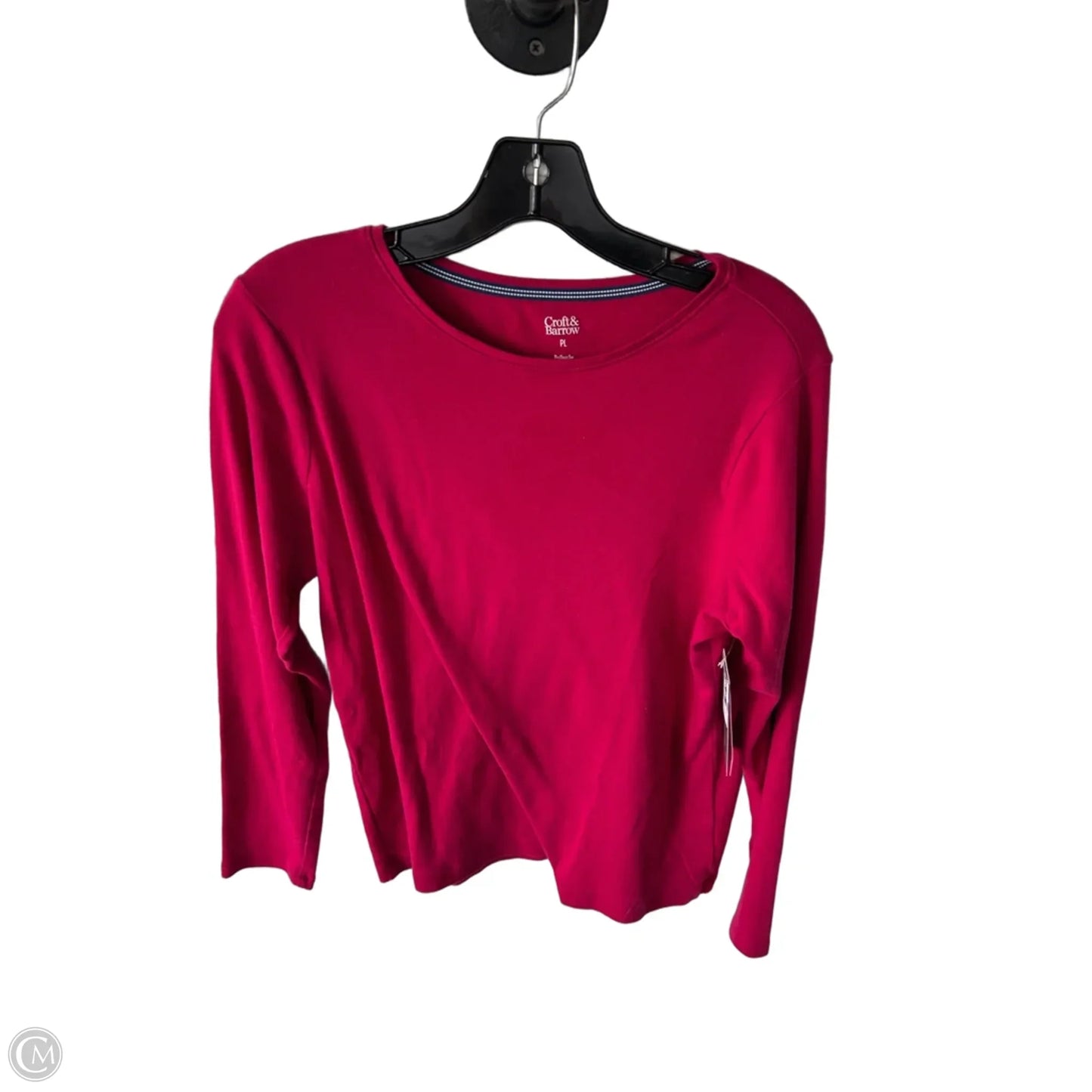 Top Long Sleeve Basic By Croft And Barrow In Pink, Size: Lp