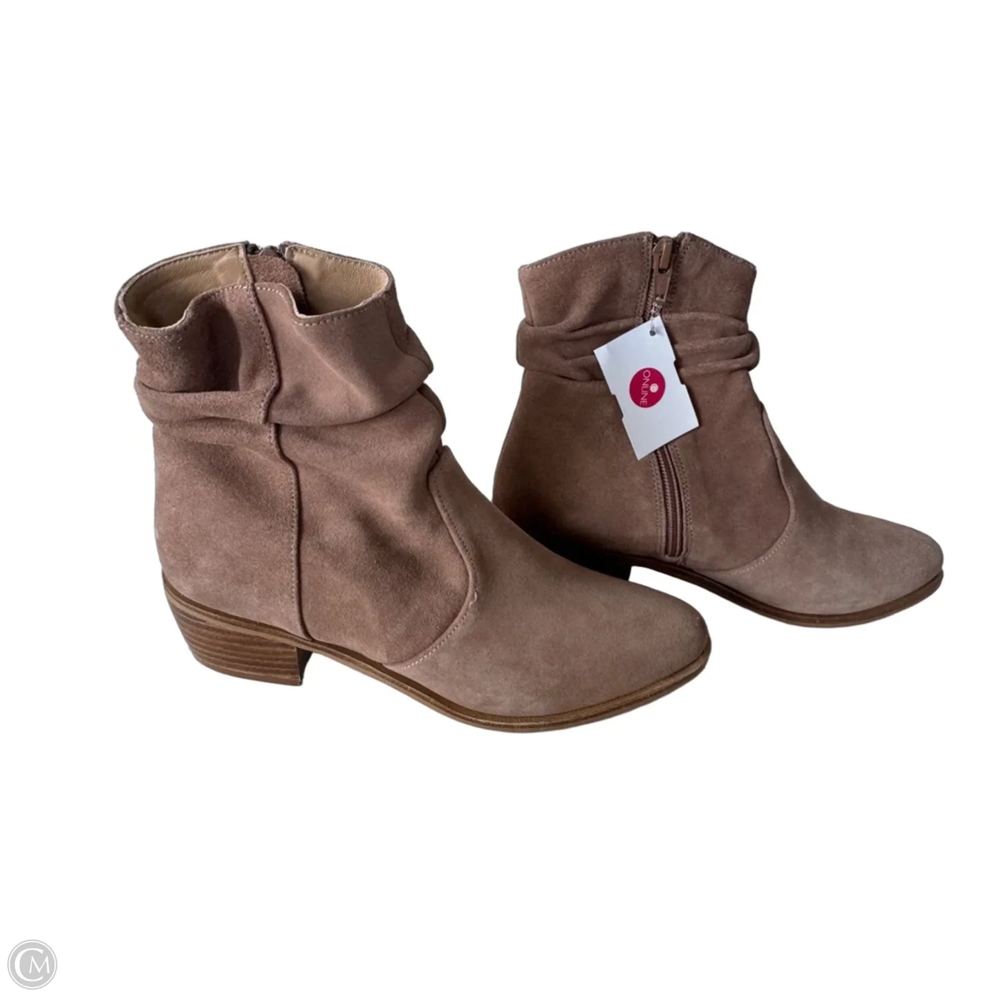Boots Ankle Heels By Anthropologie In Tan, Size: 6.5