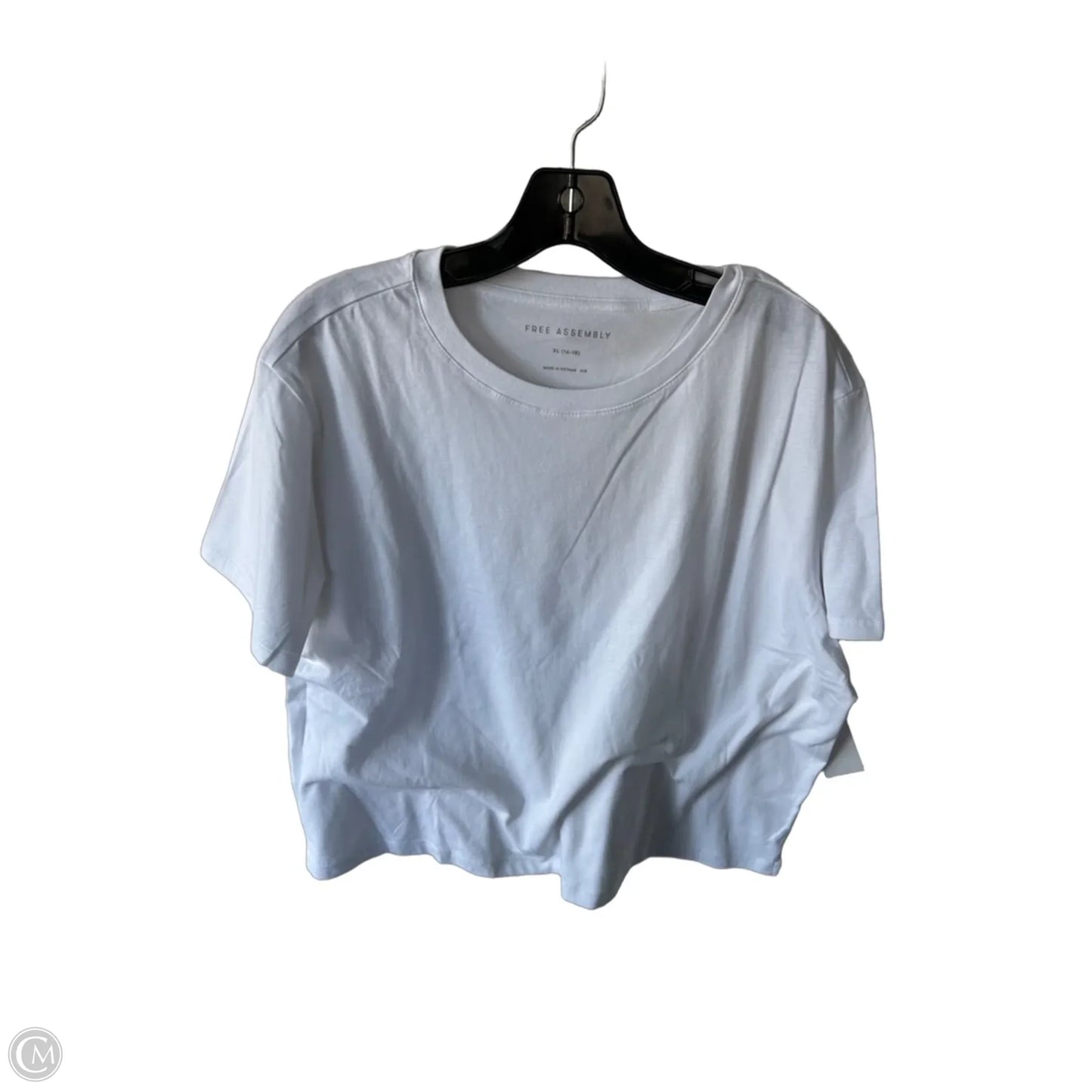 Top Short Sleeve Basic By Free Assembly In White, Size: Xl