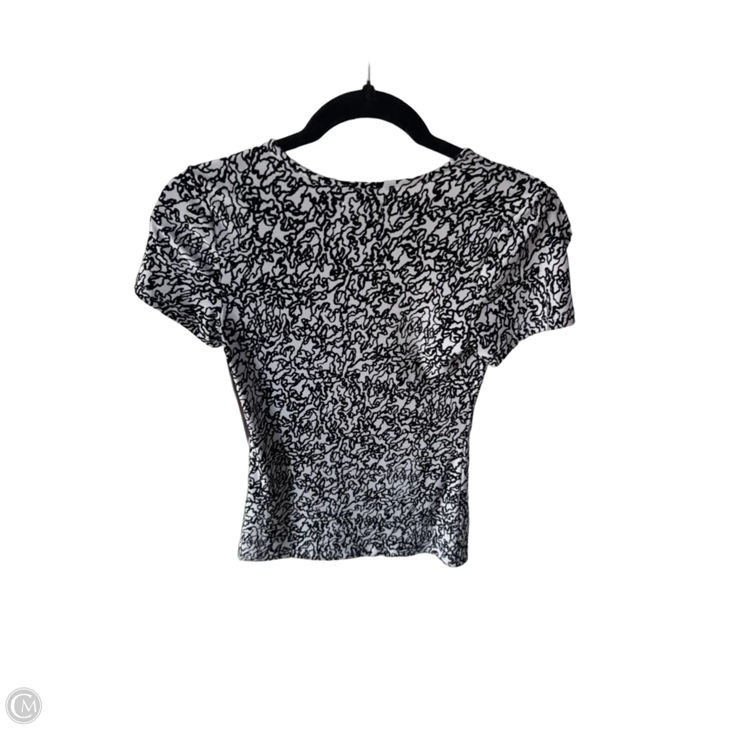 Top Short Sleeve By Halogen In Black & White, Size: Xs