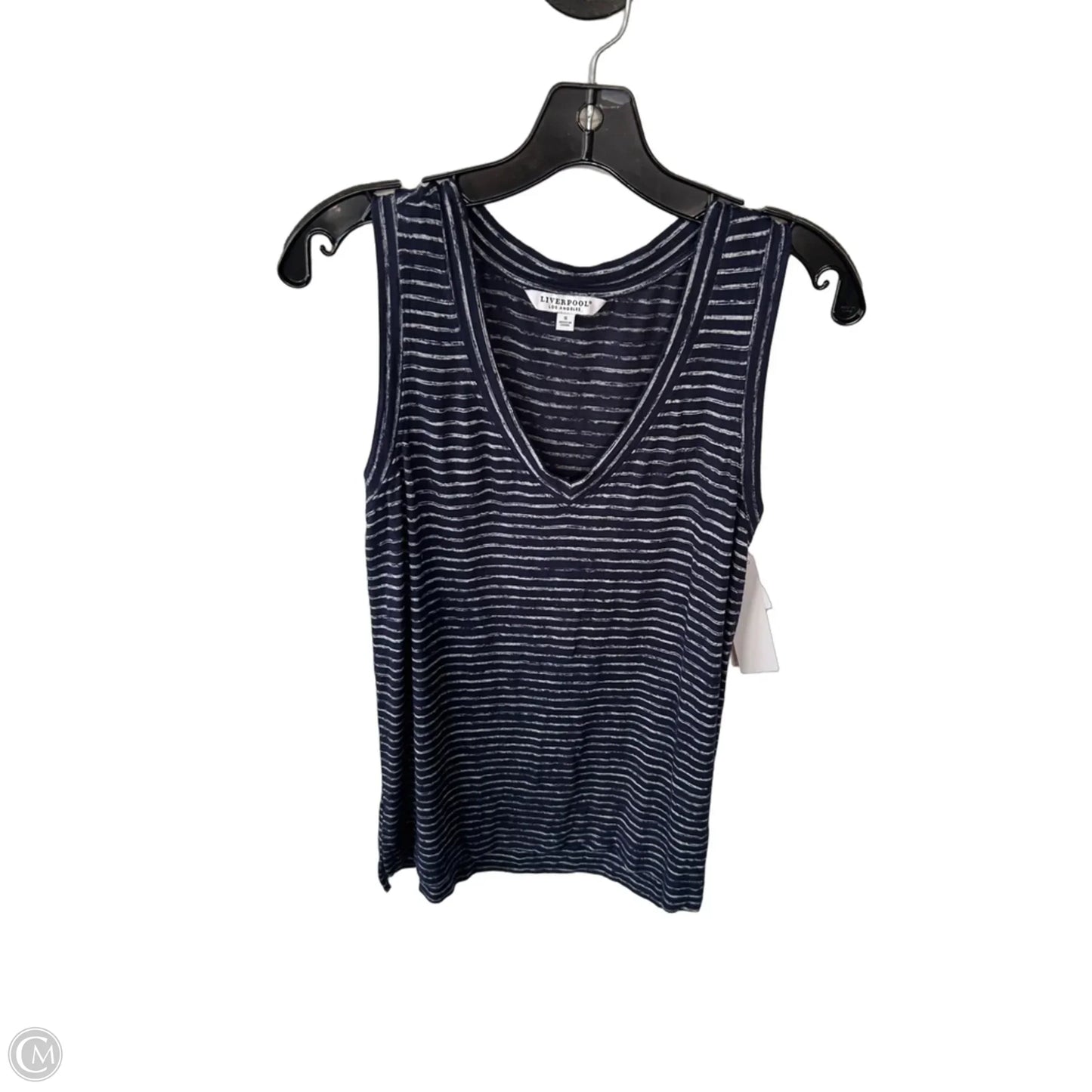Top Sleeveless Basic By Liverpool In Blue & White, Size: S