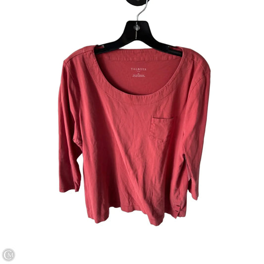 Top 3/4 Sleeve By Talbots In Red, Size: Xl