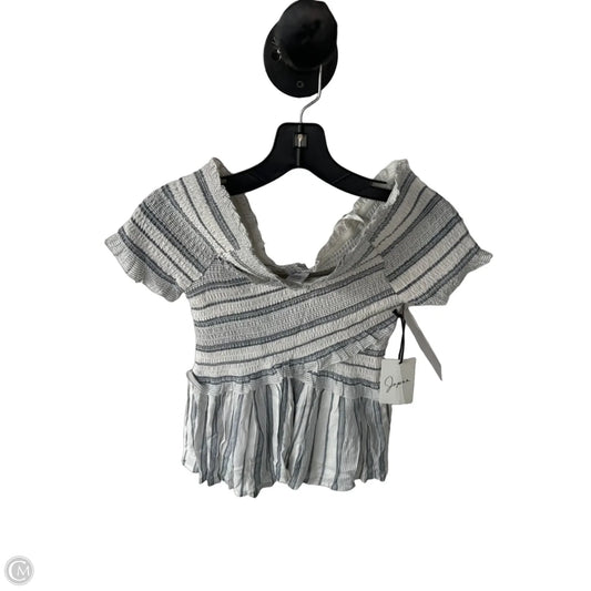 Top Short Sleeve By Japna In Blue & White, Size: Xs