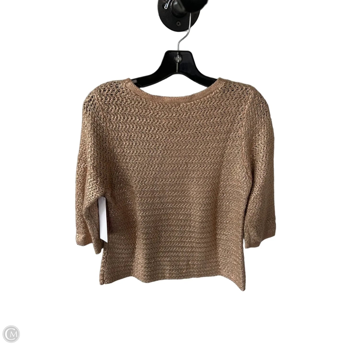 Sweater By Chicos In Gold & Tan, Size: M