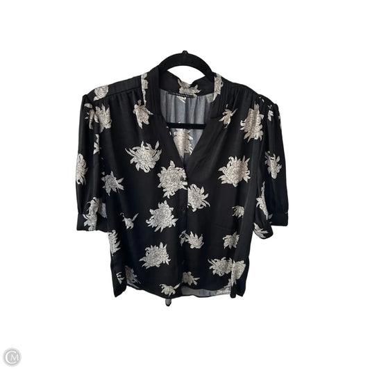Top Short Sleeve By T Tahari In Black & Tan, Size: Xl