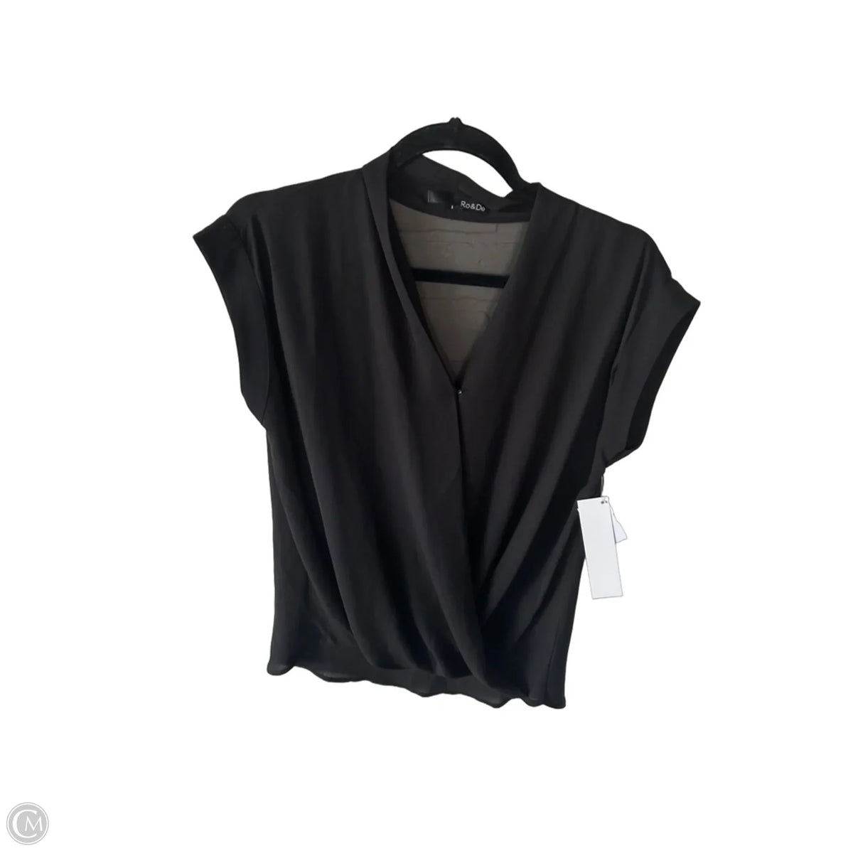 Top Short Sleeve By Ro & De In Black, Size: M