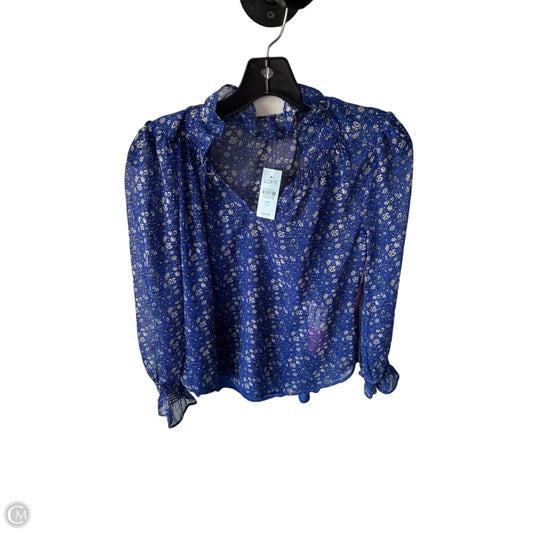Top 2pc Long Sleeve By Loft In Blue & White, Size: Xxsp