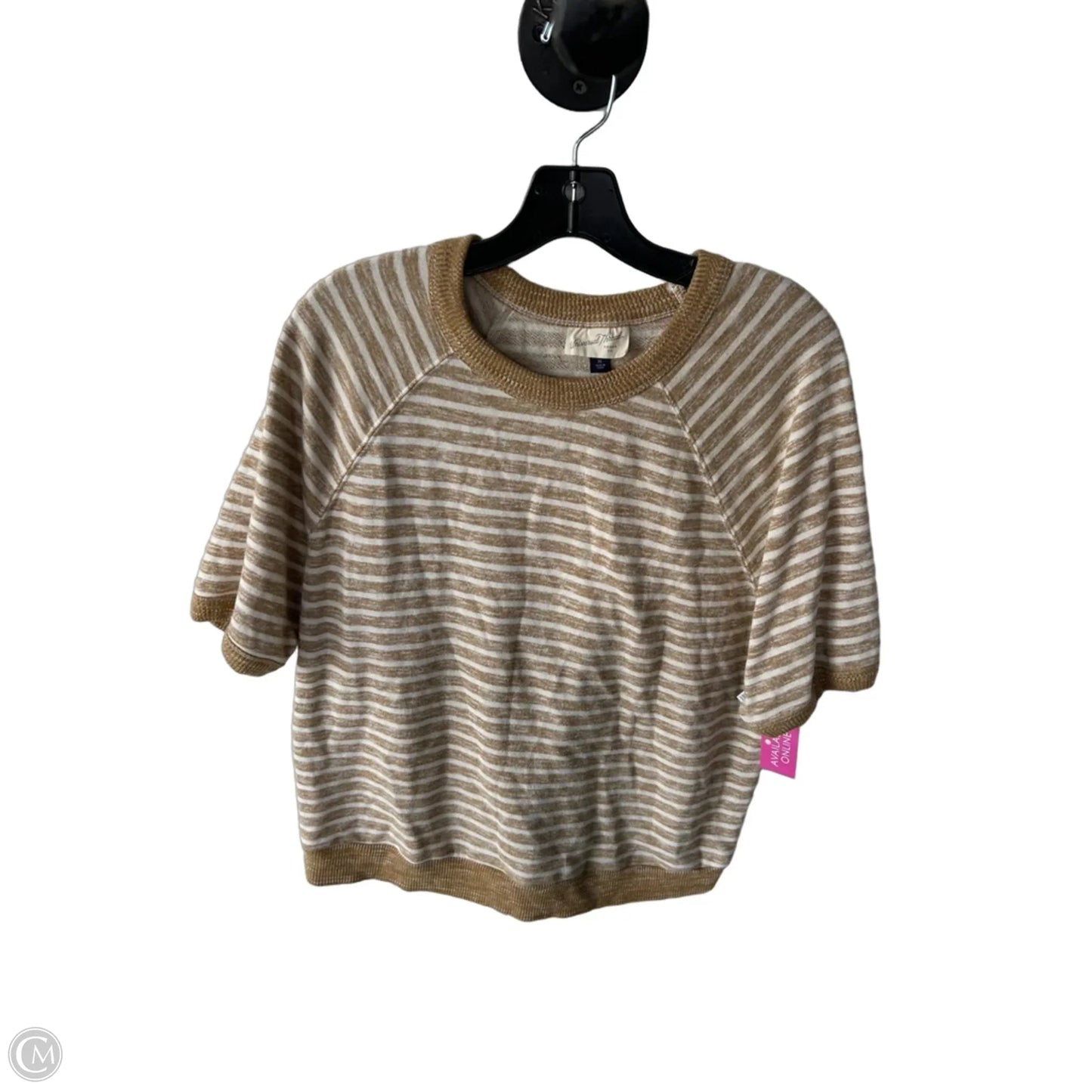 Top Short Sleeve By Universal Thread In Tan & White, Size: Xl