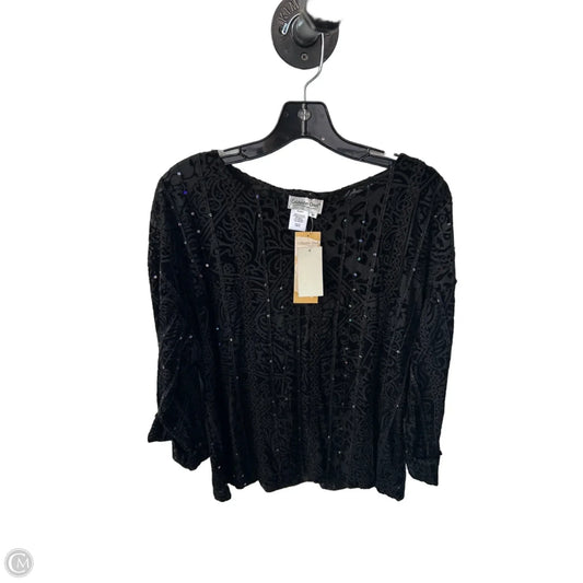Top 3/4 Sleeve By Coldwater Creek In Black, Size: M