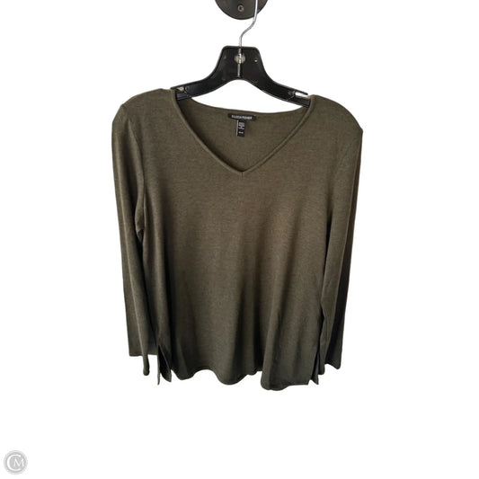 Top Long Sleeve Basic By Eileen Fisher In Green, Size: Xs