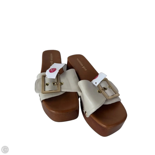Sandals Heels Block By Madden Girl In Brown & White, Size: 7.5