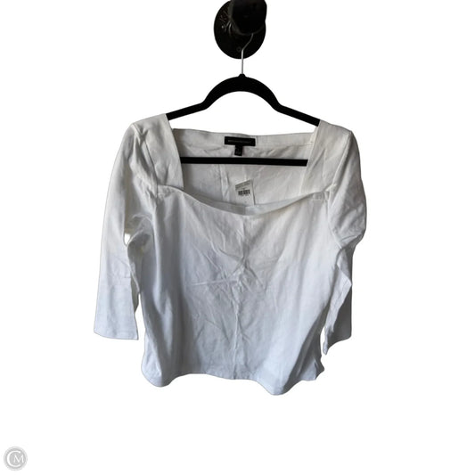 Top 3/4 Sleeve Basic By Banana Republic In White, Size: L