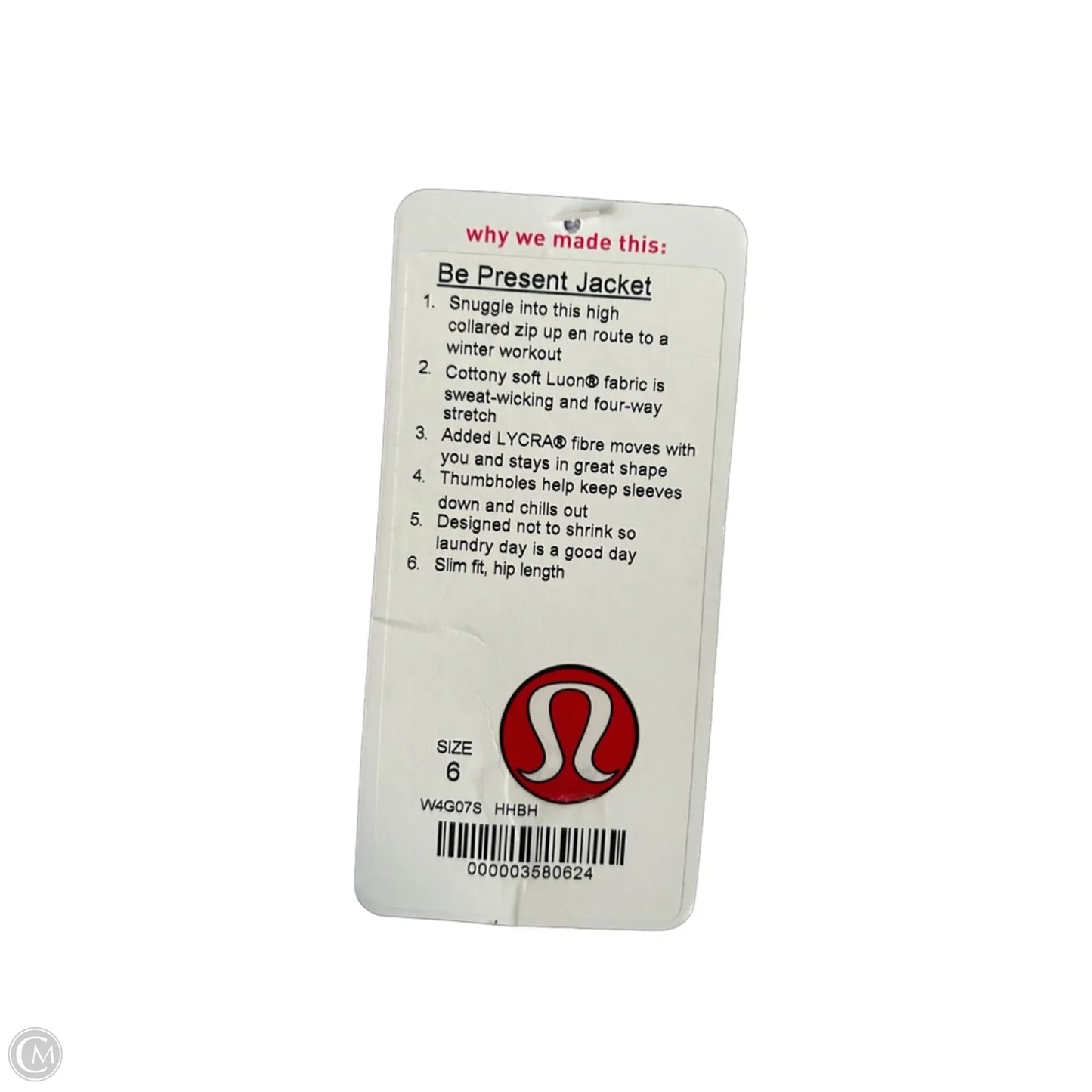 Athletic Jacket By Lululemon In Grey & White, Size: S