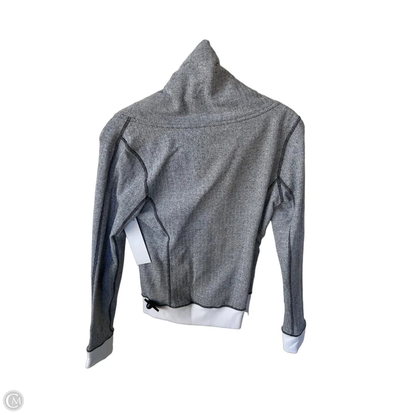 Athletic Jacket By Lululemon In Grey & White, Size: S