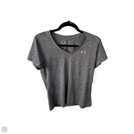 Athletic Top Short Sleeve By Under Armour In Grey, Size: M