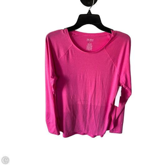 Athletic Top Long Sleeve Crewneck By Tek Gear In Pink, Size: L