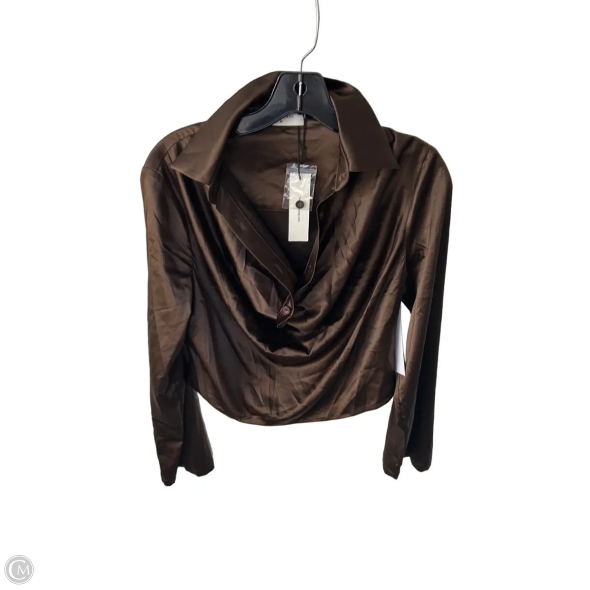 Top Long Sleeve By Commense In Brown, Size: M