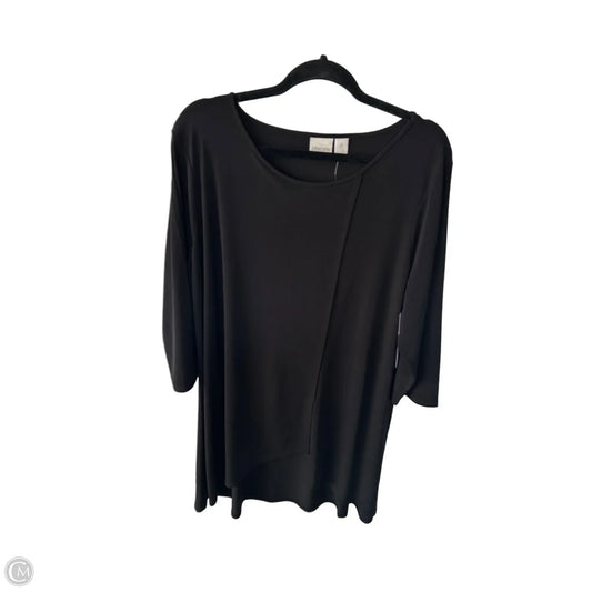 Top 3/4 Sleeve By Chicos In Black, Size: Xl