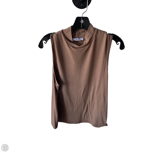 Top Sleeveless By Clothes Mentor In Brown, Size: L