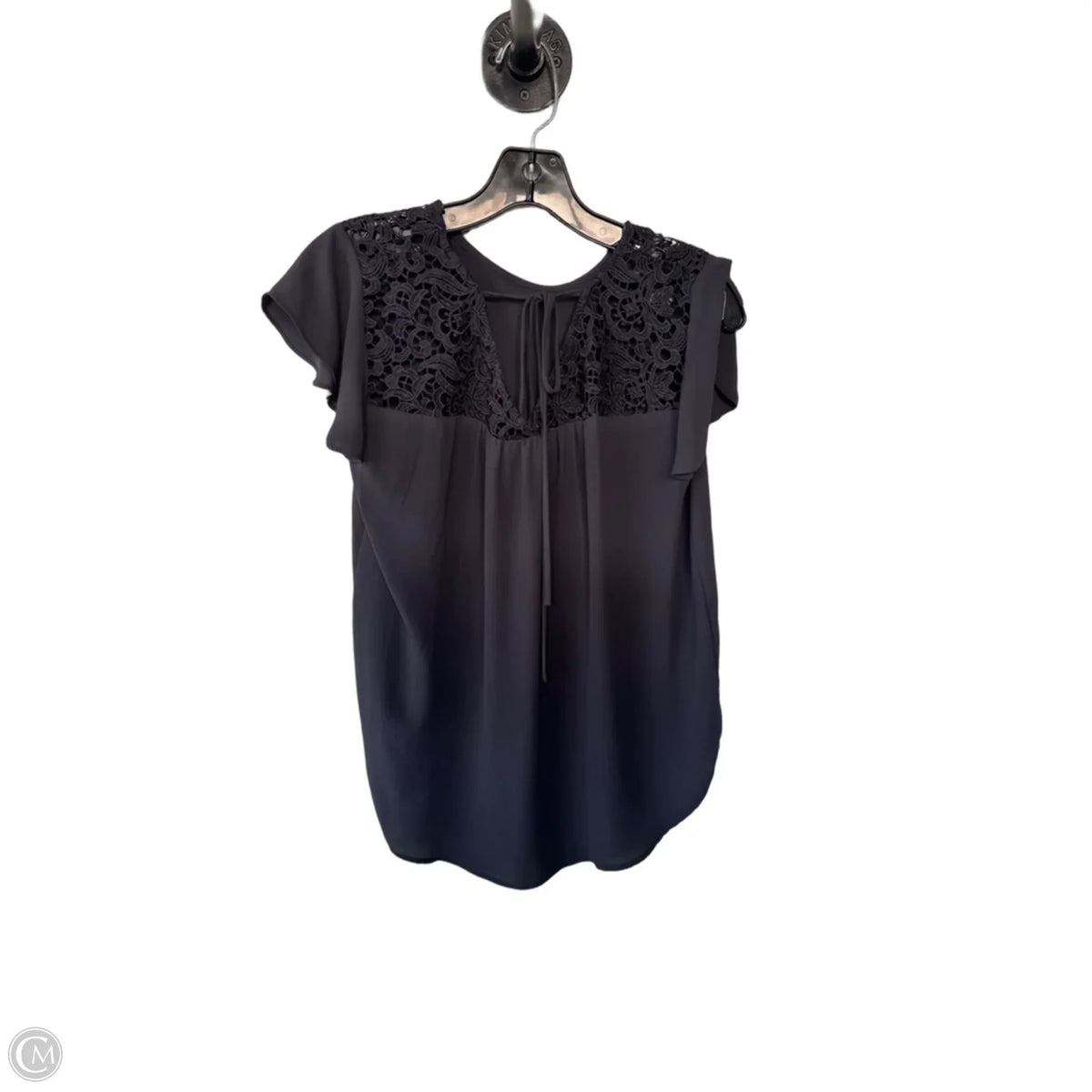 Top Short Sleeve By Loft In Grey, Size: S
