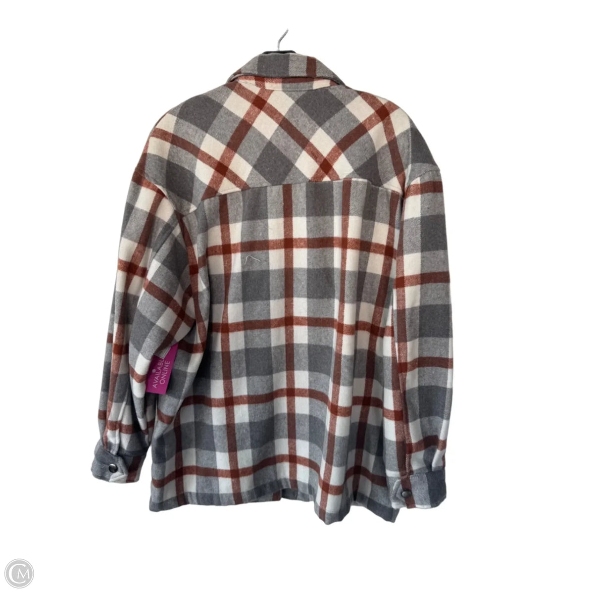 Jacket Shirt By Hfx In Grey & Tan, Size: S