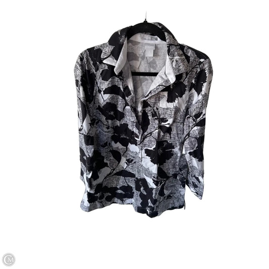 Tunic Long Sleeve By Chicos In Black & Grey, Size: S