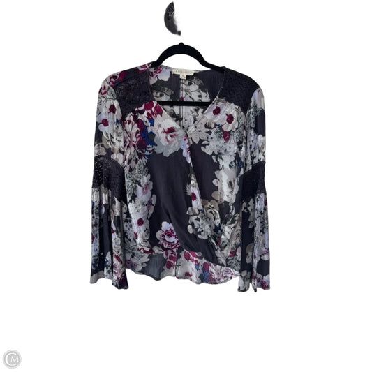 Top Long Sleeve By Lovestitch In Grey & Purple, Size: M