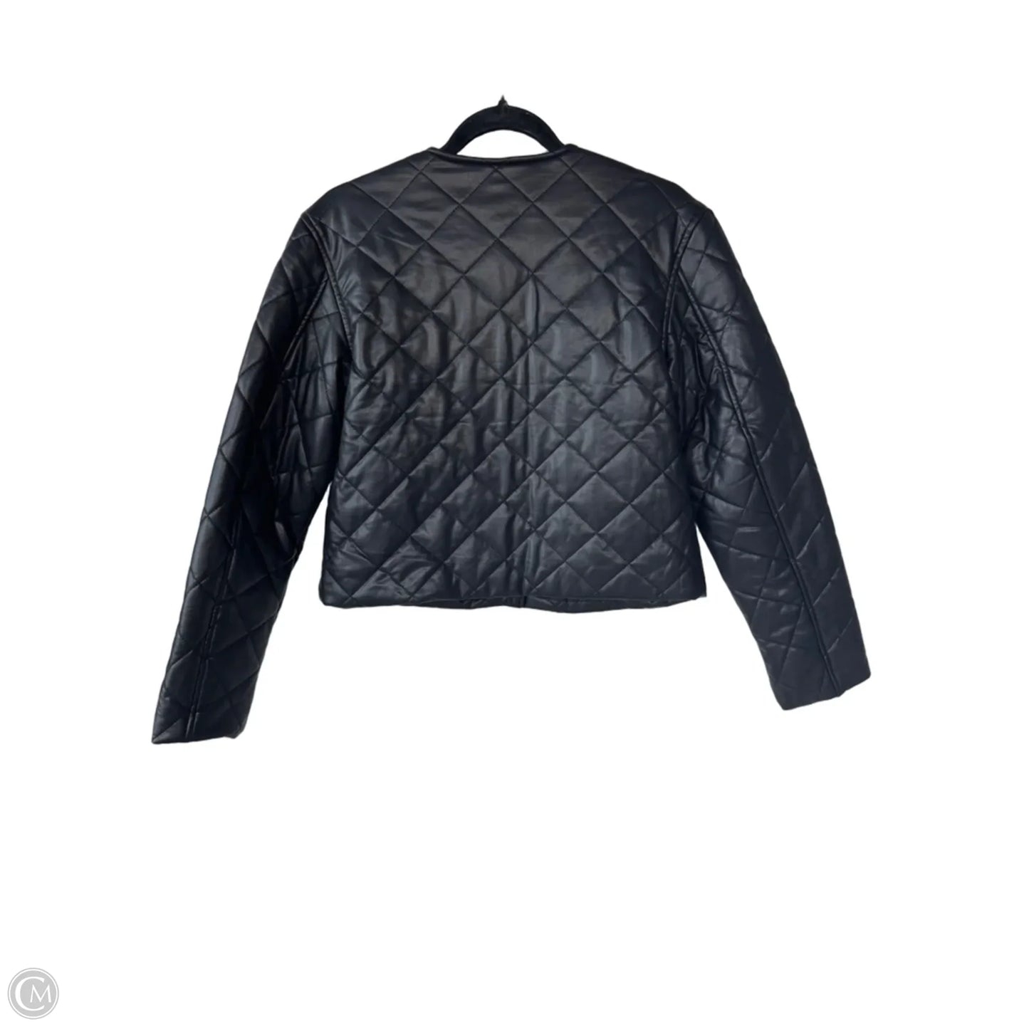 Jacket Puffer & Quilted By Sofia By Sofia Vergara In Black & Gold, Size: S