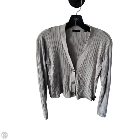 Sweater Cardigan By Atm In Grey, Size: S