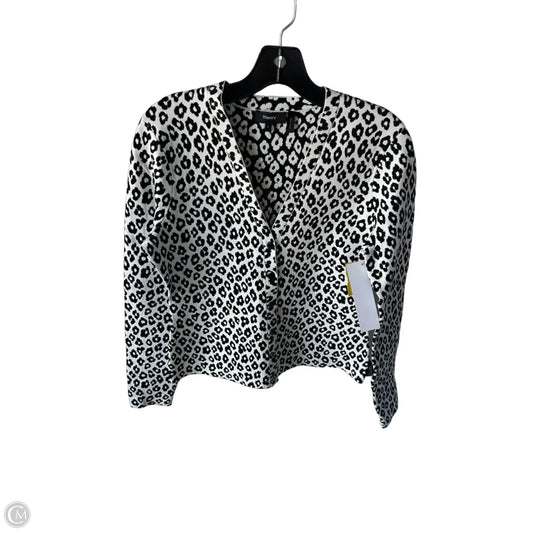 Sweater Cardigan By Theory In Black & White, Size: L